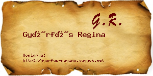 Gyárfás Regina névjegykártya
